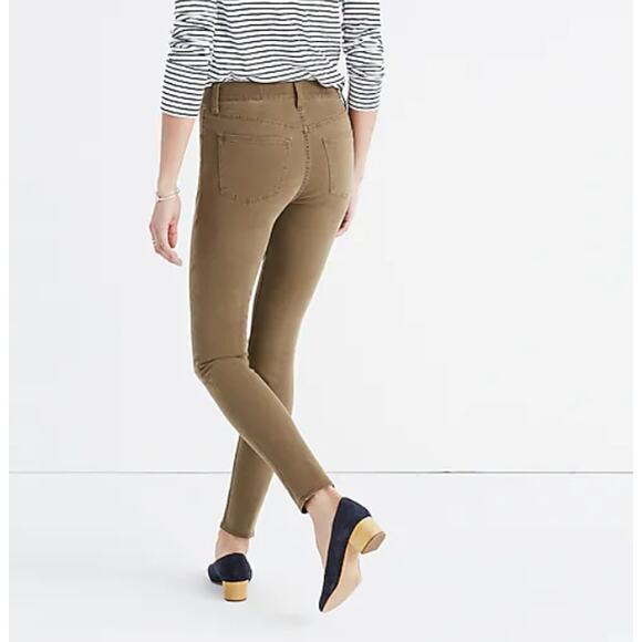 MADEWELL 9" High-Rise Skinny Jeans Garment-Dyed Edition Safari Khaki Green Sz 26 - Picture 2 of 12